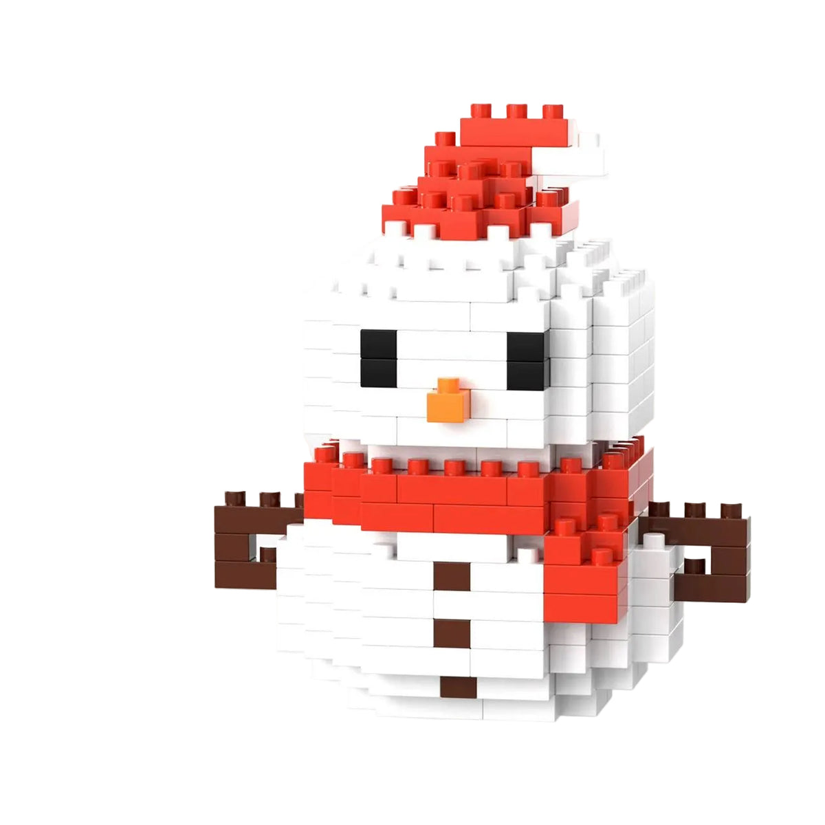 Pixel Snowman Christmas Building Block Figure